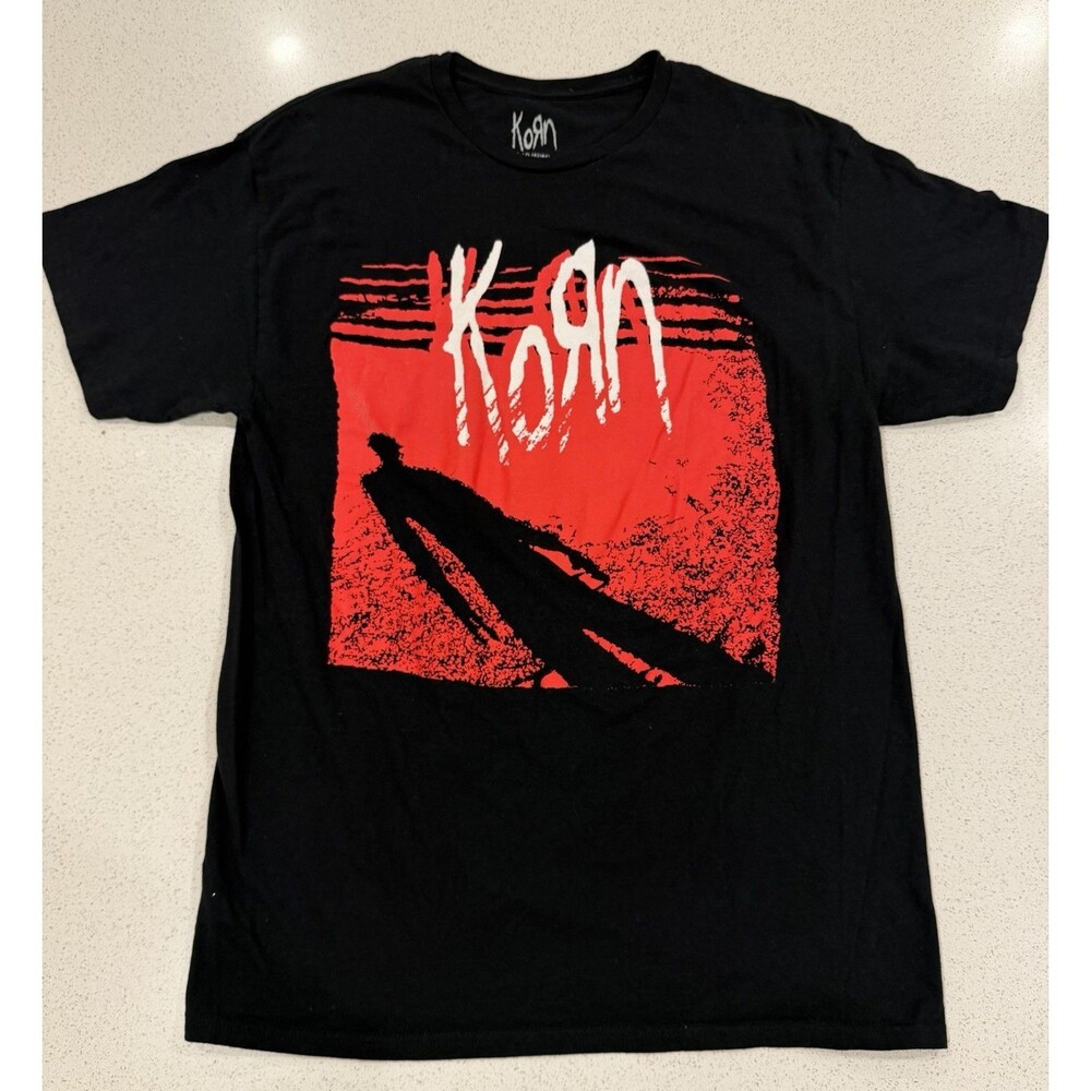Official KoRn Black/Red Men’s L Graphic Print T-Shirt Mad Engine Nu Metal